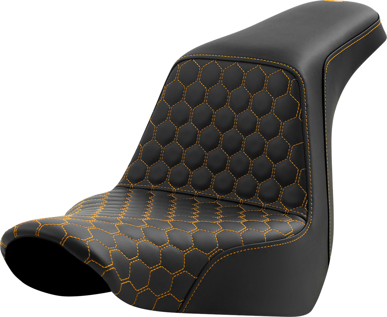SADDLEMEN Step-Up Seat - Honeycomb - Gold Stitching - FL/FX '18-'24