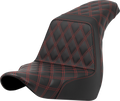 SADDLEMEN Step-Up Seat - Full Lattice Stitch - Red Stitch - FXLR/FLSB '18-'21