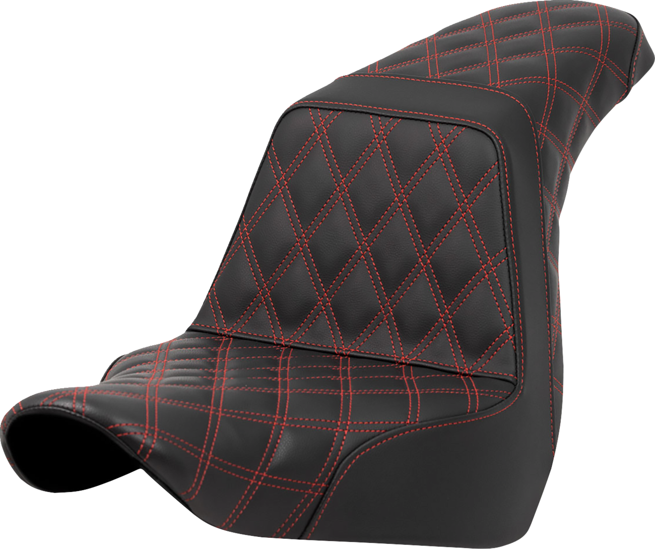 SADDLEMEN Step-Up Seat - Full Lattice Stitch - Red Stitch - FXLR/FLSB '18-'21
