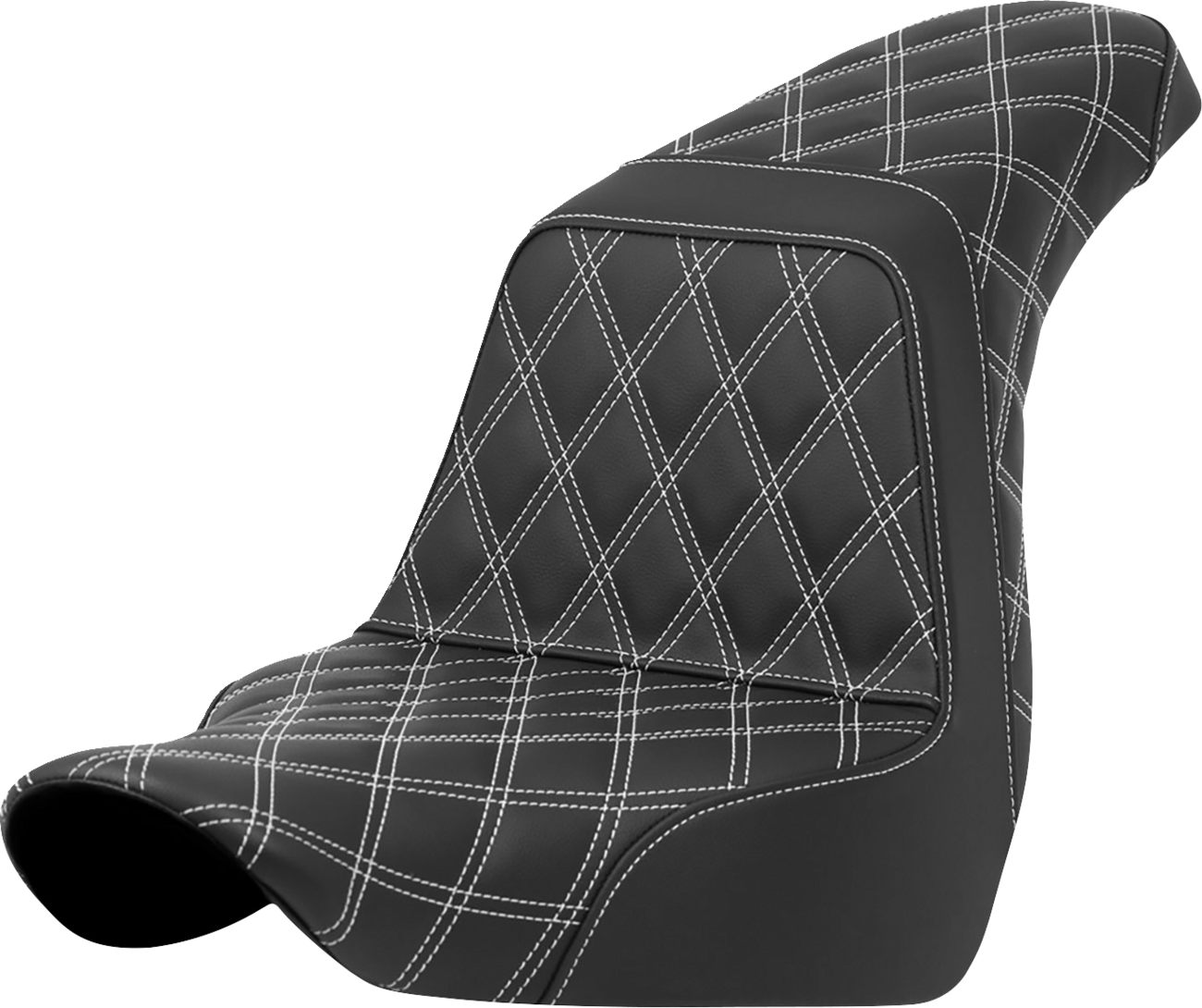 SADDLEMEN Step-Up Seat - Full Lattice Stitch - White Stitch - FXLR/FLSB '18-'21