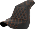 SADDLEMEN Step-Up Seat - Full Lattice Stitch - Orange Stitch - FXLR/FLSB '18-'21