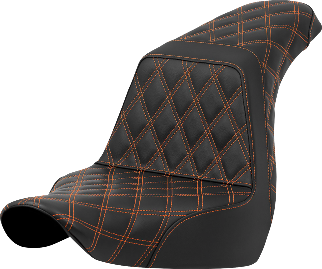SADDLEMEN Step-Up Seat - Full Lattice Stitch - Orange Stitch - FXLR/FLSB '18-'21