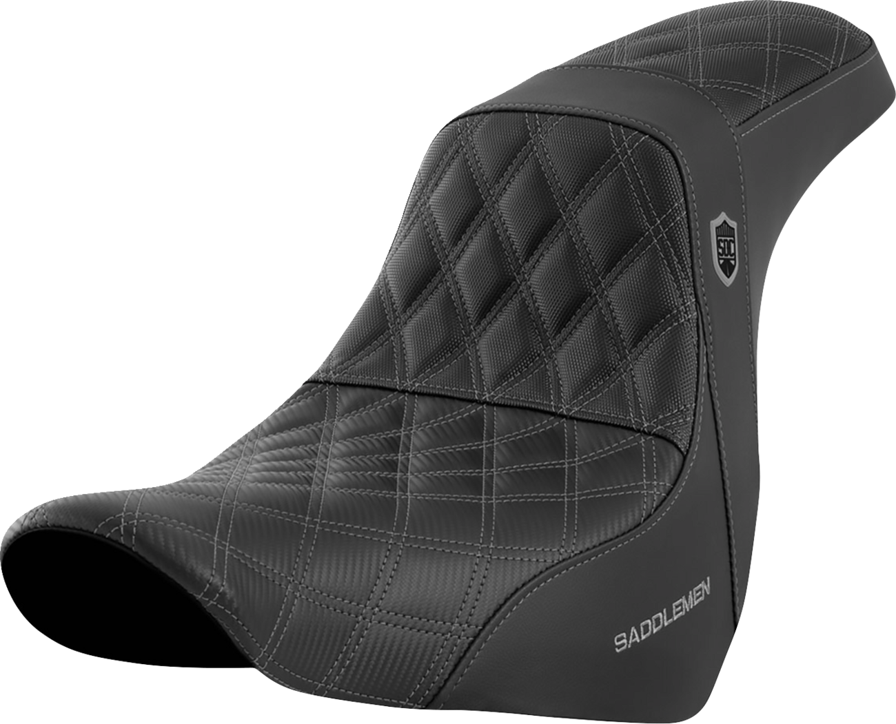 SADDLEMEN Pro Series SDC Performance Seat - w/o Backrest - Gray Stitch - FL/FX '18-'20