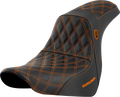SADDLEMEN Pro Series SDC Performance Seat - w/o Backrest - Orange Stitch - FL/FX '18-'20