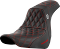 SADDLEMEN Pro Series SDC Performance Seat - w/o Backrest - Red Stitch - FL/FX '18-'20