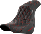 SADDLEMEN Pro Series SDC Performance Seat - w/o Backrest - Red Stitch - FL/FX '18-'20