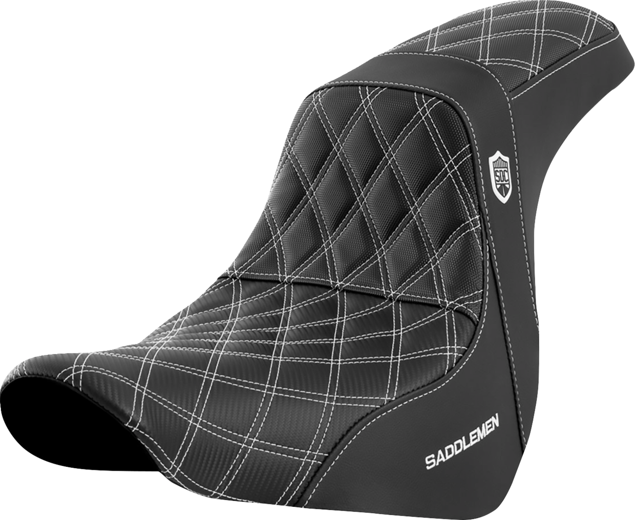 SADDLEMEN Pro Series SDC Performance Seat - w/o Backrest - White Stitch - FL/FX '18-'20
