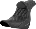 SADDLEMEN Pro Series SDC Performance Seat - w/ Backrest - Gray Stitch - FL/FX '18-'23