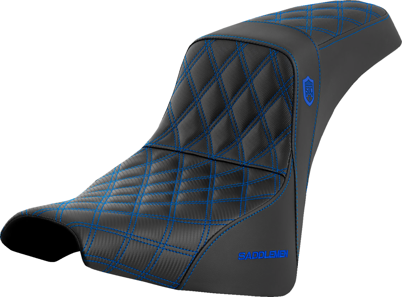 SADDLEMEN Pro Series SDC Performance Seat - w/o Backrest - Blue Stitch - FXBB/FXST '18-'23