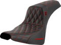 SADDLEMEN Pro Series SDC Performance Seat - w/o Backrest - Red Stitch - FXBB/FXST '18-'23