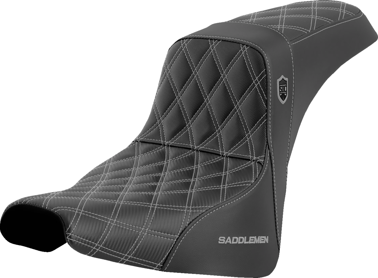 SADDLEMEN Pro Series SDC Performance Seat - w/o Backrest - Silver Stitch - FXBB/FXST '18-'23