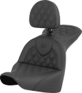 SADDLEMEN RoadSofa™ Seat - Lattice Stitch - with Driver Backrest - FLFB/FXBR '18-'24
