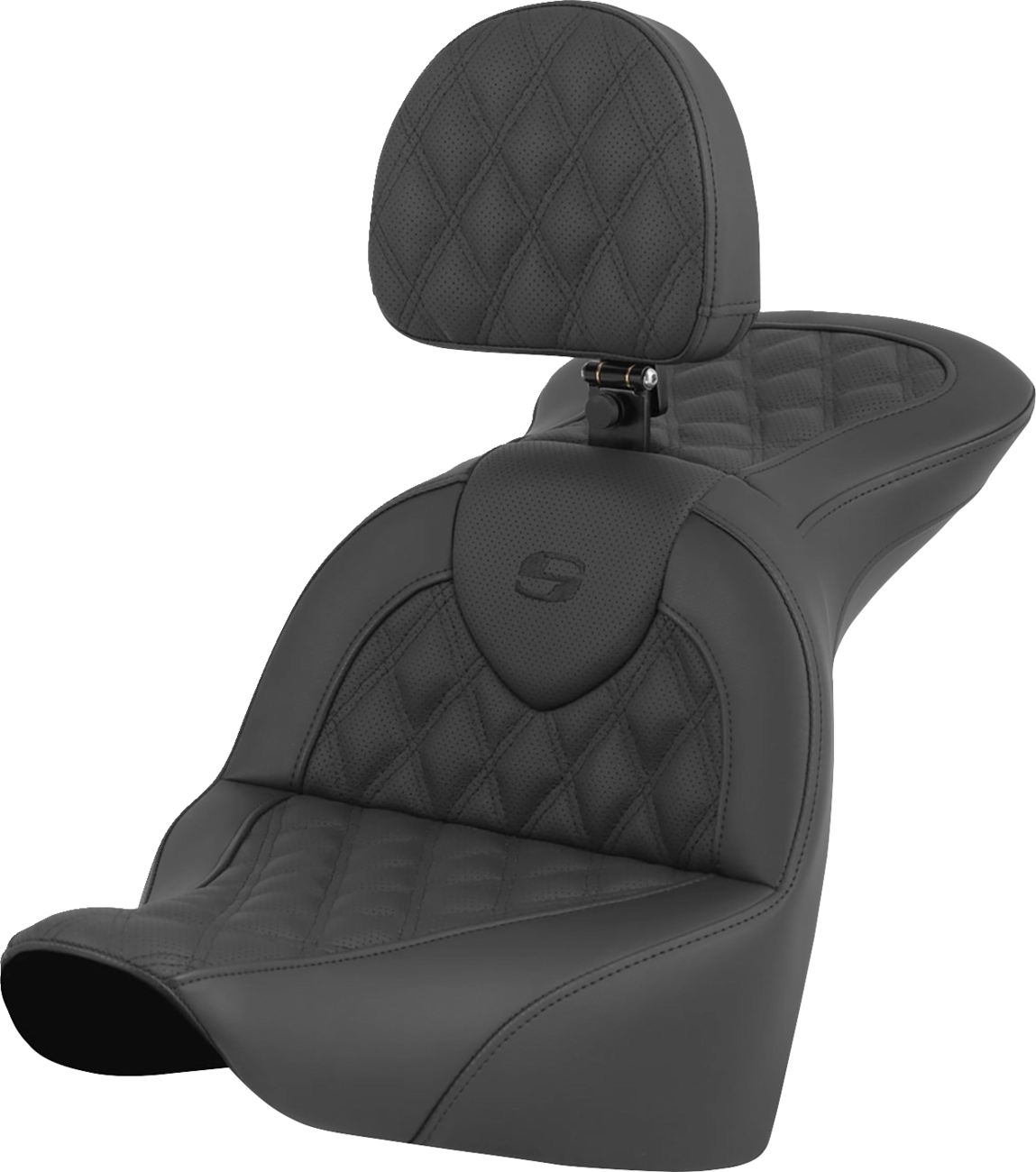 SADDLEMEN RoadSofa™ Seat - Lattice Stitch - with Driver Backrest - FLFB/FXBR '18-'24