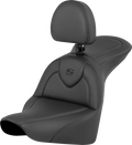 SADDLEMEN RoadSofa™ Seat - Black - with Driver Backrest - FLFB/FXBR '18-'24