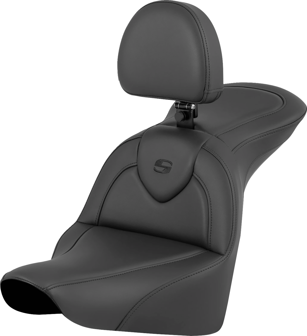 SADDLEMEN RoadSofa™ Seat - Black - with Driver Backrest - FLFB/FXBR '18-'24