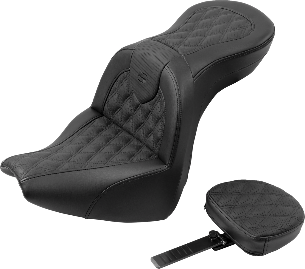 SADDLEMEN Roadsofa™ Seat - with Backrest - Lattice Stitch - FXBR/S '18-'20