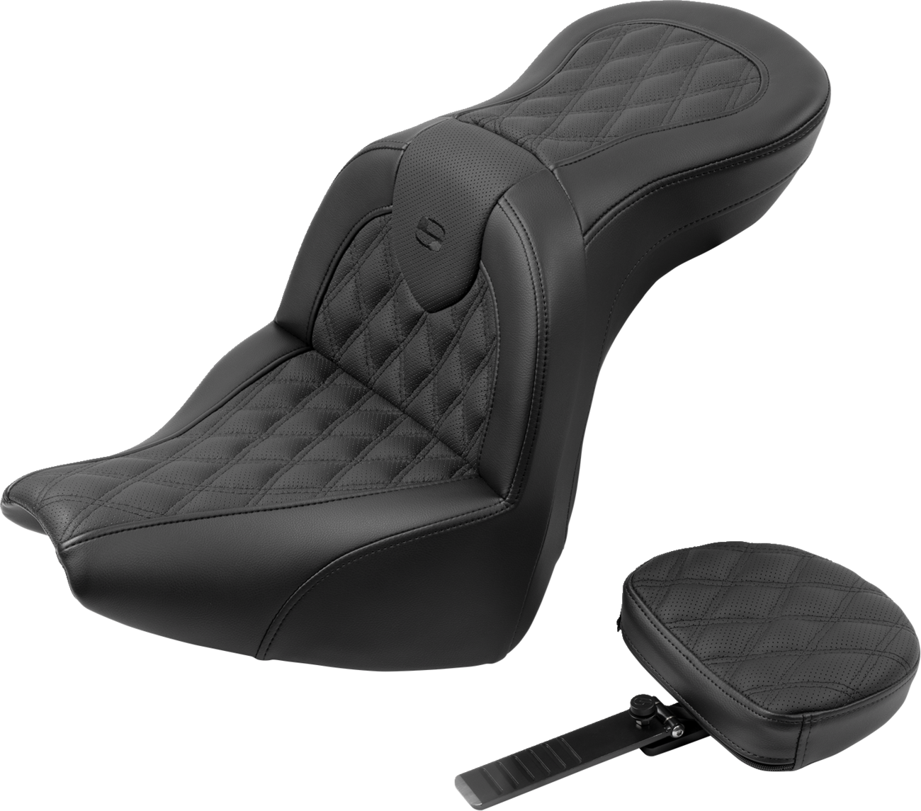 SADDLEMEN Roadsofa™ Seat - with Backrest - Lattice Stitch - FXBR/S '18-'20