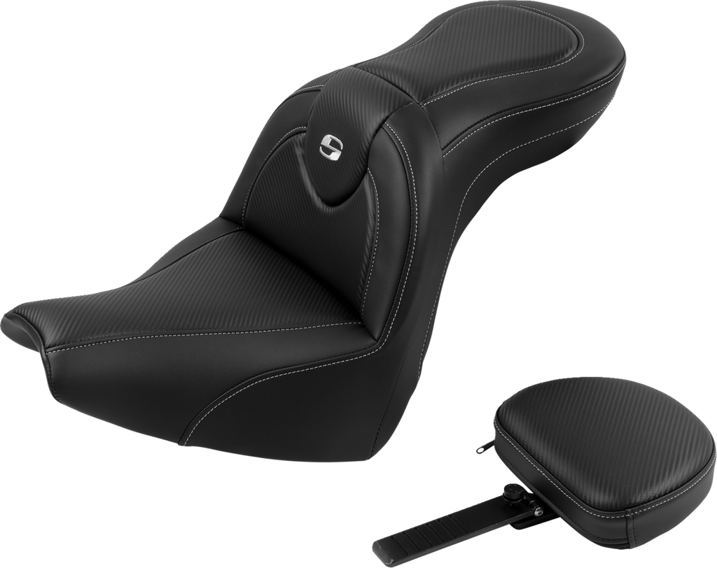 SADDLEMEN Roadsofa™ Seat - with Backrest - Carbon Fiber - FXBR/S '18-'20