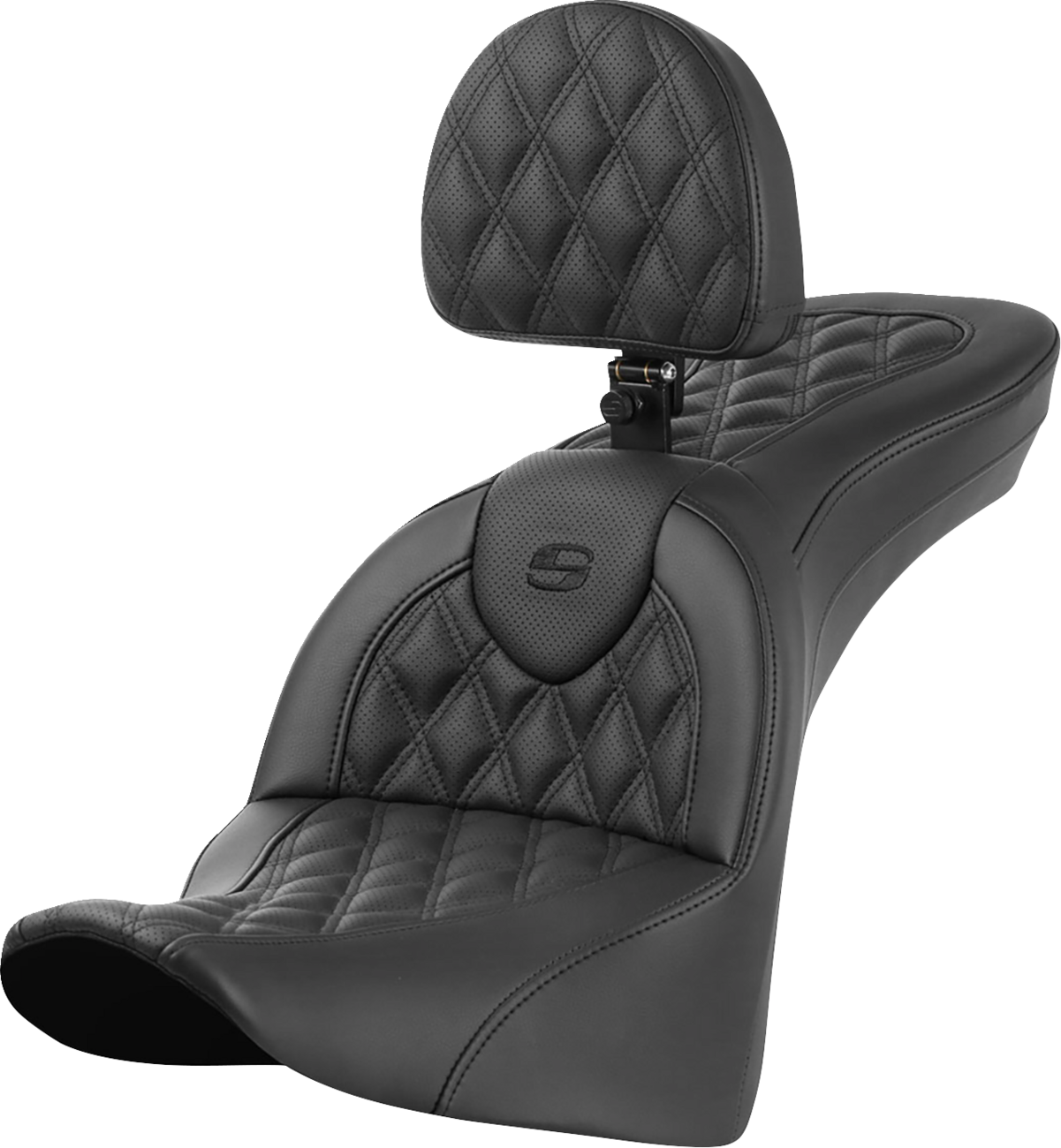 SADDLEMEN Roadsofa™ Seat - with Backrest - Lattice Stitch - FL '18-'24
