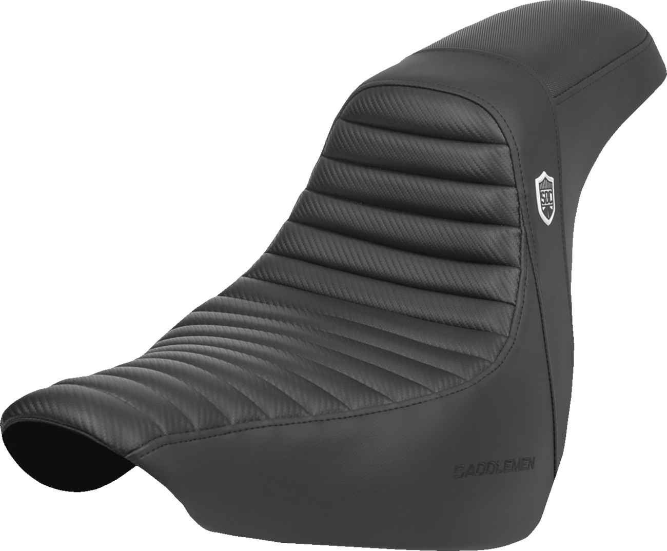 SADDLEMEN Pro Series SDC Performance Seat - w/o Backrest - Tuck-n-Roll/Carbon Fiber - Gripper - FL/FX '18-'24