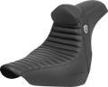 SADDLEMEN Pro Series SDC Performance Seat - w/ Backrest - Tuck-n-Roll/Carbon Fiber - Gripper - FLSB/FX '18-'24
