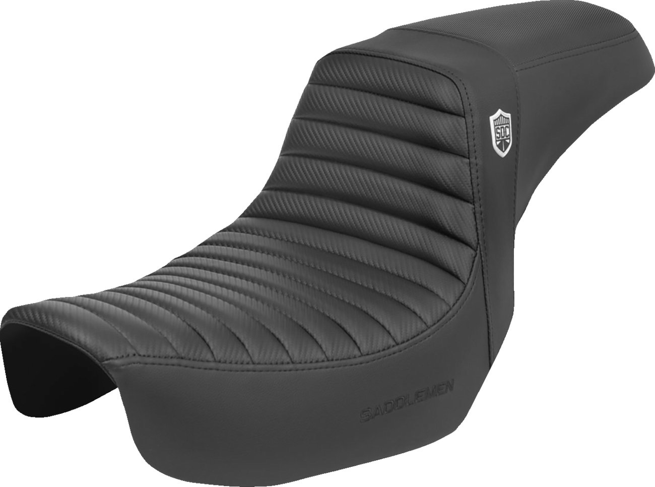 SADDLEMEN Pro Series SDC Performance Seat - w/o Backrest - Tuck-n-Roll/Carbon Fiber - Gripper - Dyna '06-'17