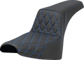 SADDLEMEN Step-Up Seat - Front Lattice Stitch - Blue Stitch - FXST/FXBB '18-'25