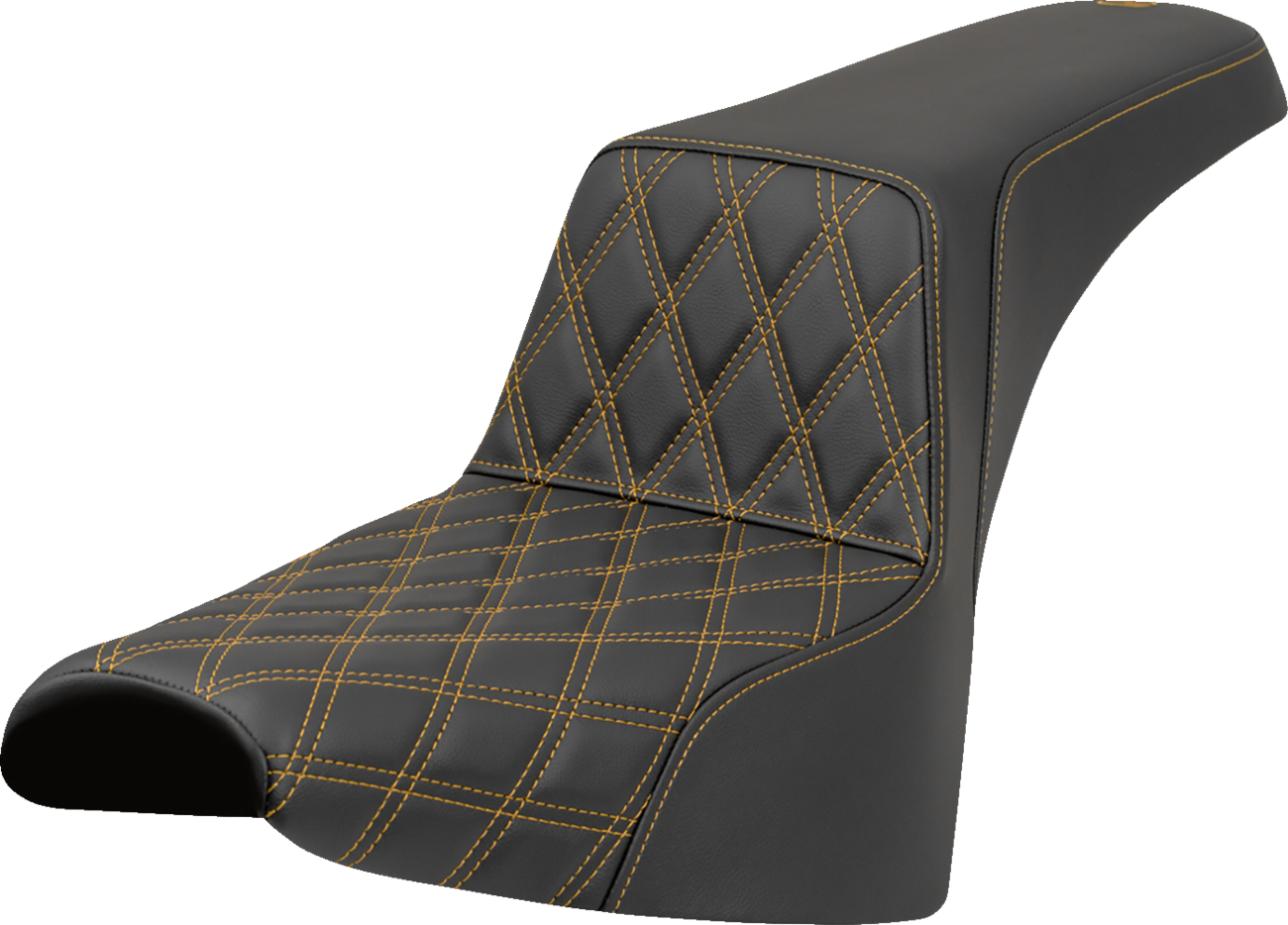 SADDLEMEN Step-Up Seat - Front Lattice Stitch - Gold Stitch - FXST/FXBB '18-'25