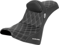 SADDLEMEN Pro Series SDC Performance Seat - w/ Backrest - White Stitch - Gripper - FXBB/FXST '18-'25