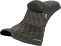 SADDLEMEN Pro Series SDC Performance Seat - w/ Backrest - Gold Stitch - Gripper - FXBB/FXST '18-'25