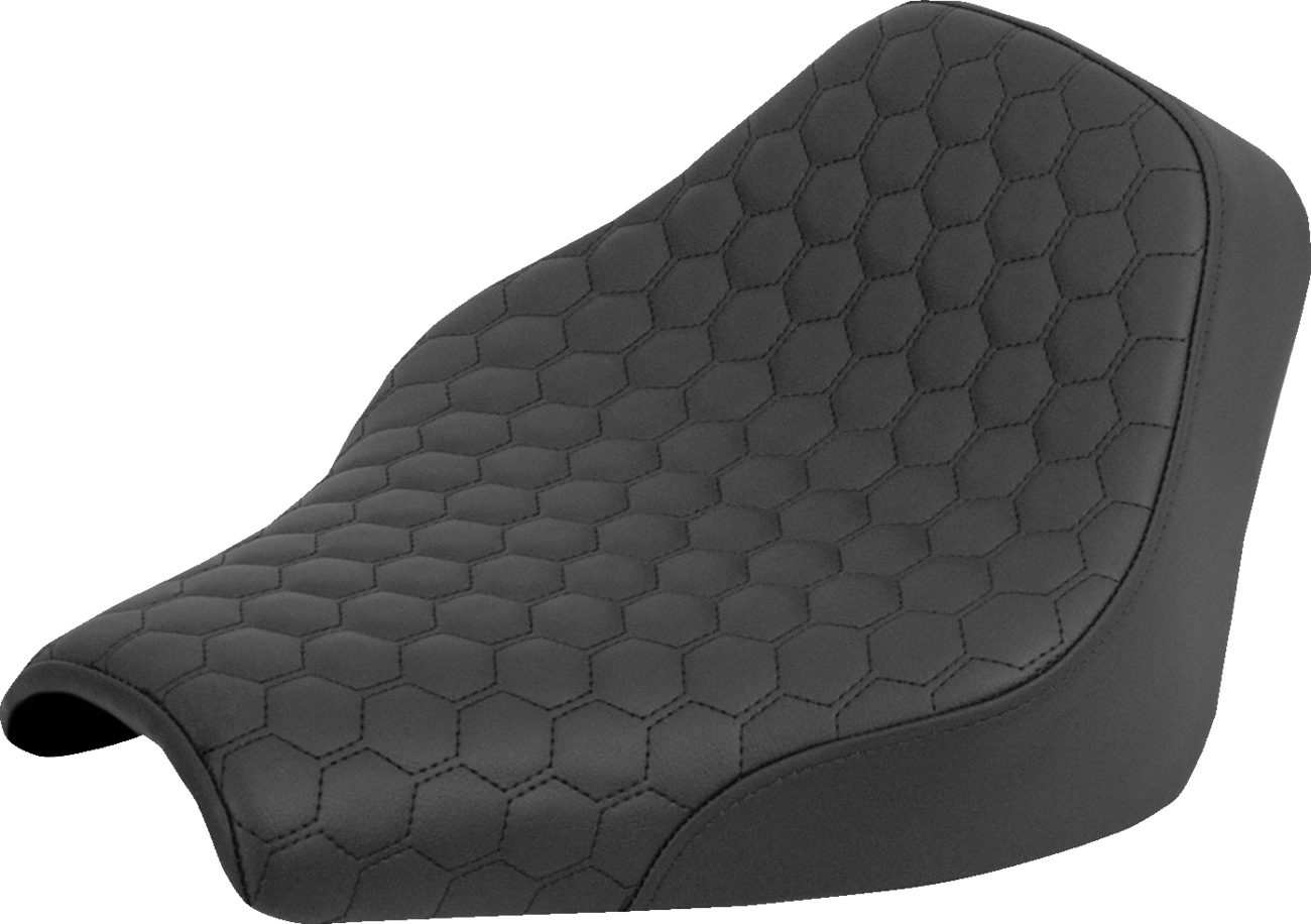 SADDLEMEN Renegade™ Solo Seat - Honeycomb - Black Stitch - FXST/FXBB '18-'25