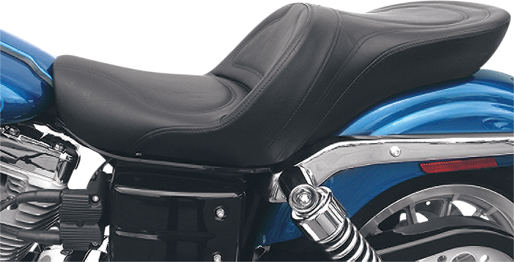 SADDLEMEN Seat - Explorer™ - Without Backrest - Stitched - Black - FXD '04-'05