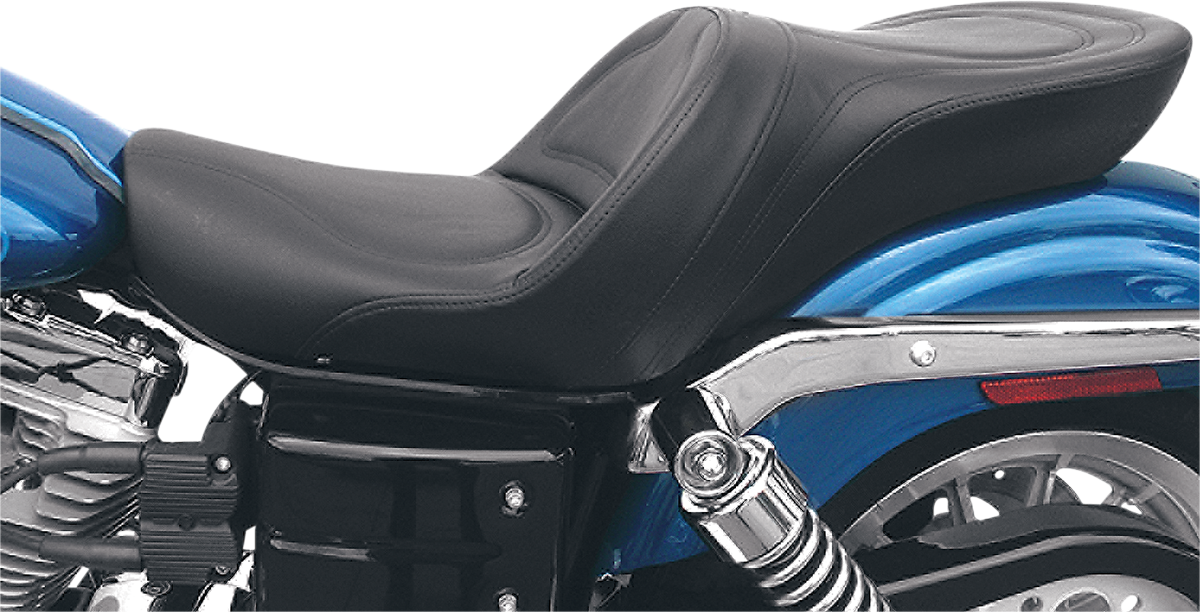 SADDLEMEN Seat - Explorer™ - Without Backrest - Stitched - Black - FXD '04-'05