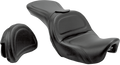 SADDLEMEN Seat - Explorer™ - With Backrest - Stitched - Black - FLD/FXD '06-'17