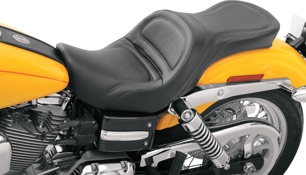 SADDLEMEN Seat - Explorer™ - Without Backrest - Stitched - Black - Dyna '06-'17