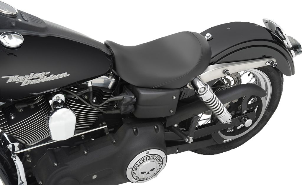 SADDLEMEN S3 Super Slammed Seat - Solo - Black - Dyna '06-'17