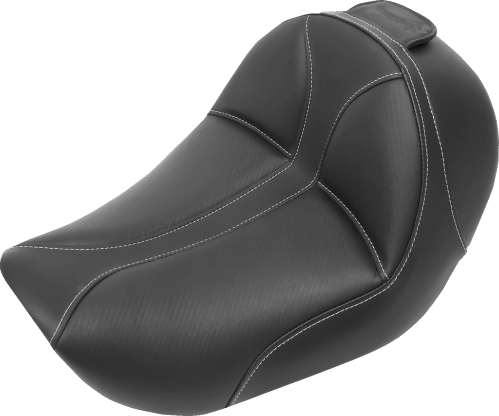 SADDLEMEN Dominator Solo Seat - w/o Backrest - Black w/ Gray Stitching - FL/FX '06-'17