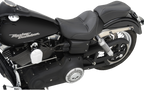 SADDLEMEN Dominator Solo Seat - w/o Backrest - Black w/ Gray Stitching - FL/FX '06-'17