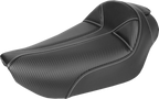 SADDLEMEN Dominator Solo Seat - w/o Backrest- Black w/ Gray Stitching - FXD/WG '96-'03