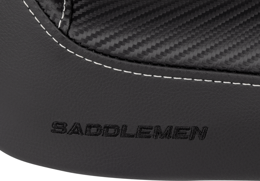 SADDLEMEN Dominator Solo Seat - w/o Backrest- Black w/ Gray Stitching - FXD/WG '96-'03