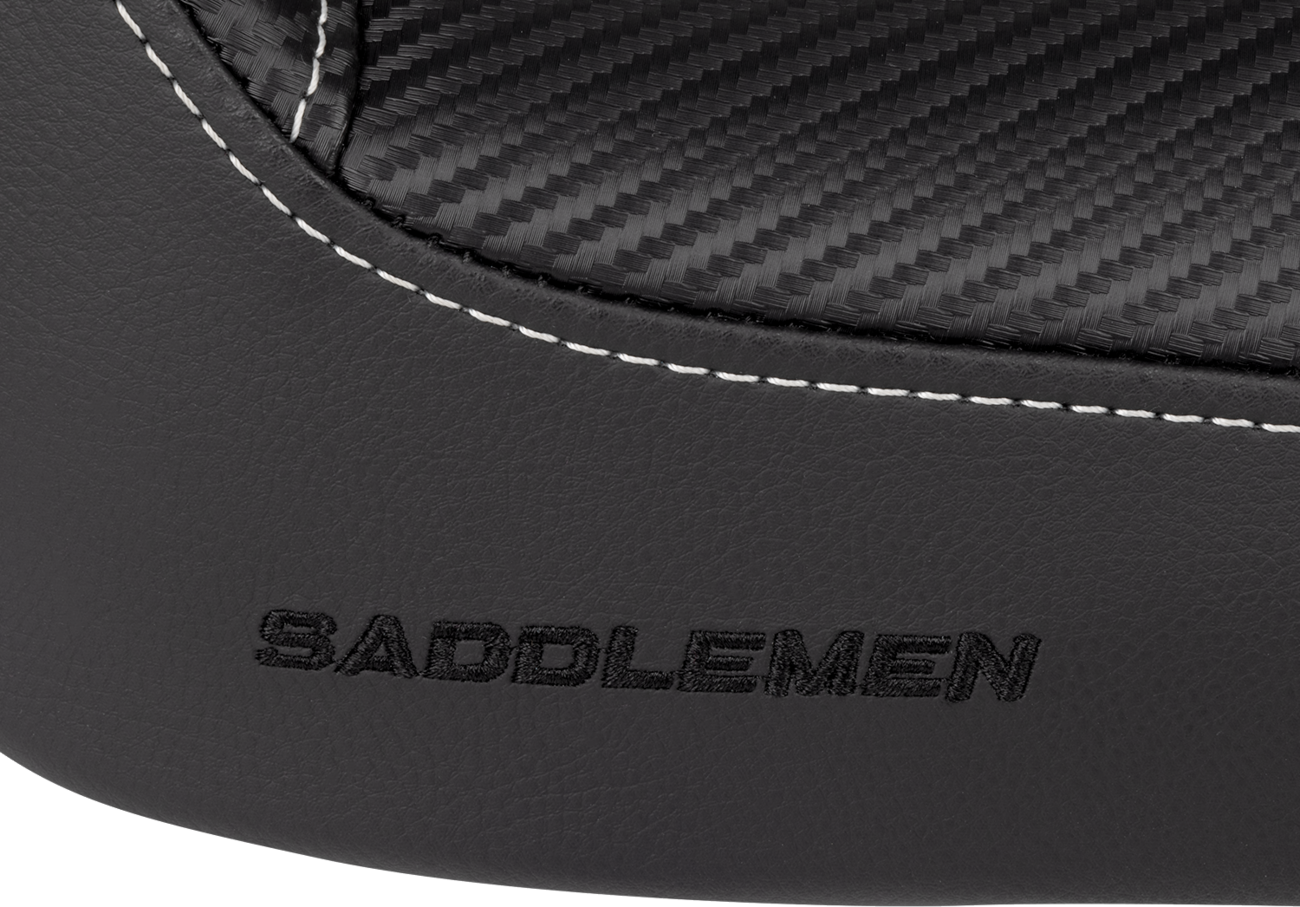 SADDLEMEN Dominator Solo Seat - w/o Backrest- Black w/ Gray Stitching - FXD/WG '96-'03