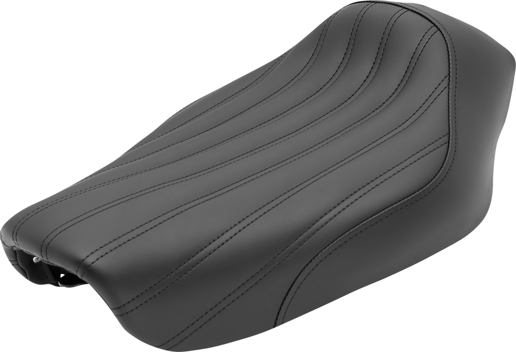 SADDLEMEN Knuckle Solo Seat - Ribbed - Black - FXD '04-'05