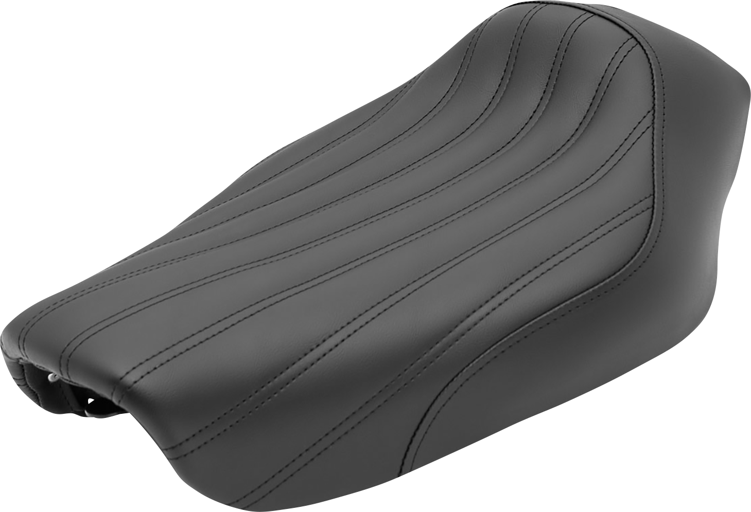 SADDLEMEN Knuckle Solo Seat - Ribbed - Black - FXD '04-'05