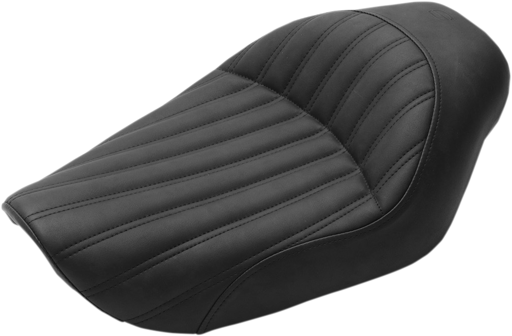 SADDLEMEN Knuckle Solo Seat - Ribbed - Black - FXD '96-'03