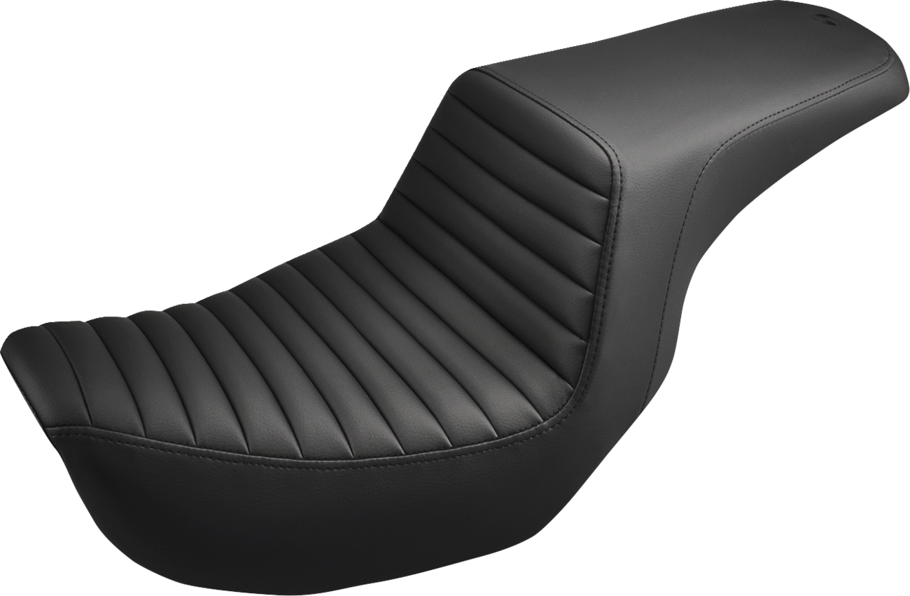 SADDLEMEN Step-Up Seat - Front Tuck-n-Roll - Black - Dyna