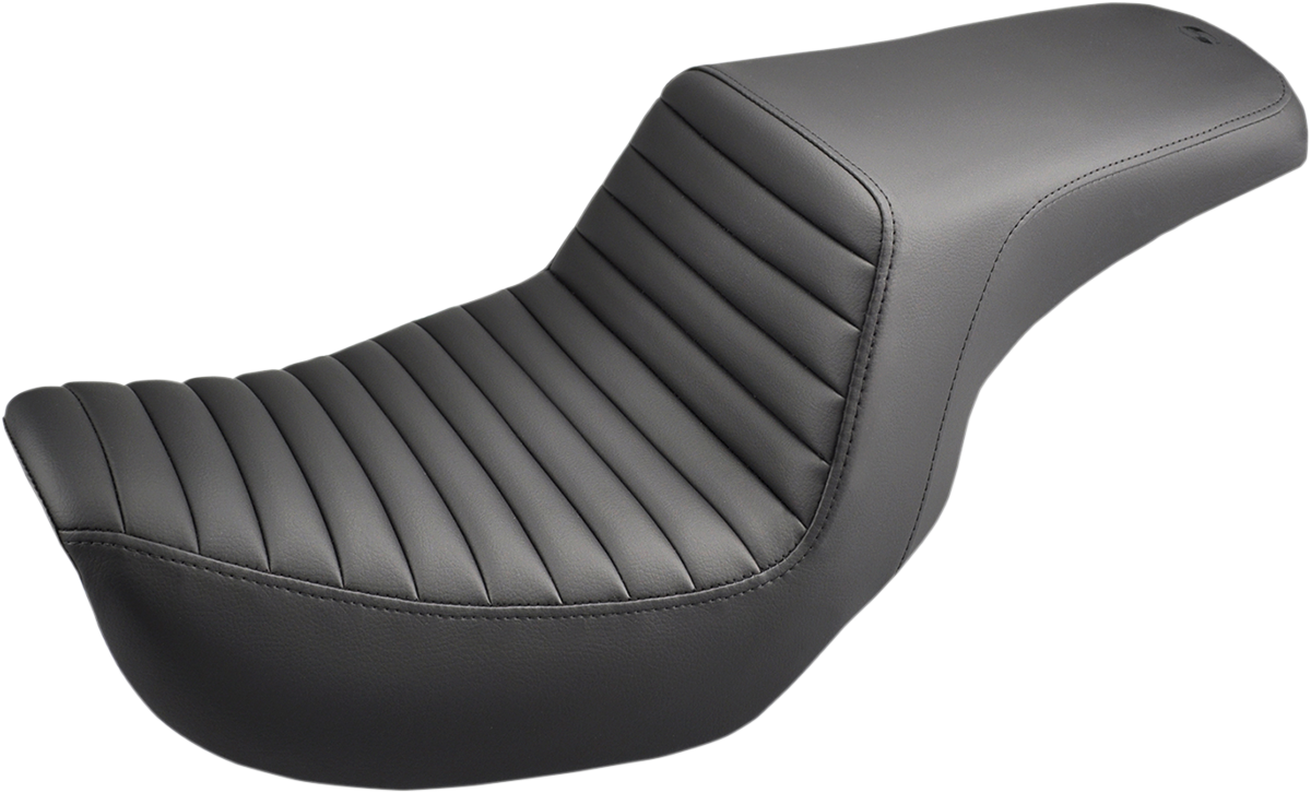SADDLEMEN Step-Up Seat - Front Tuck-n-Roll - Black - Dyna