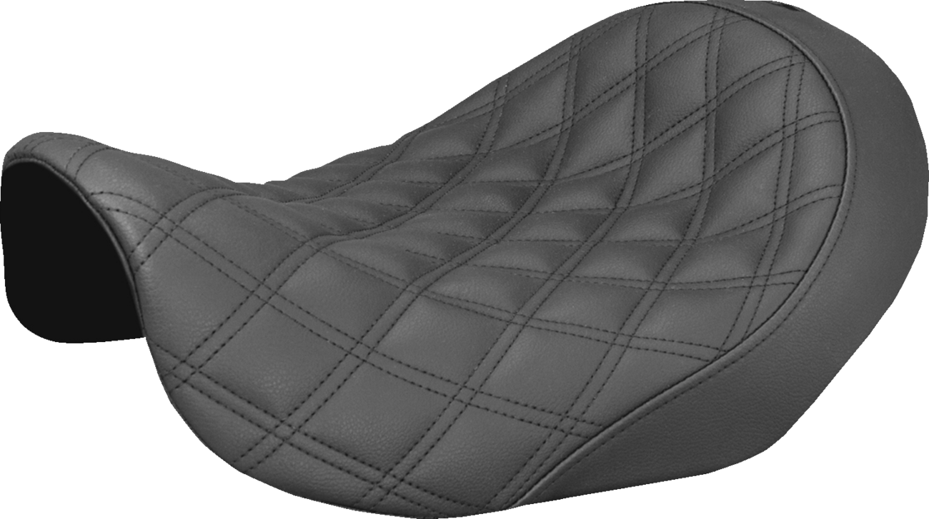SADDLEMEN Renegade™ Solo Seat - Lattice Stitched - Black - Dyna '06-'17