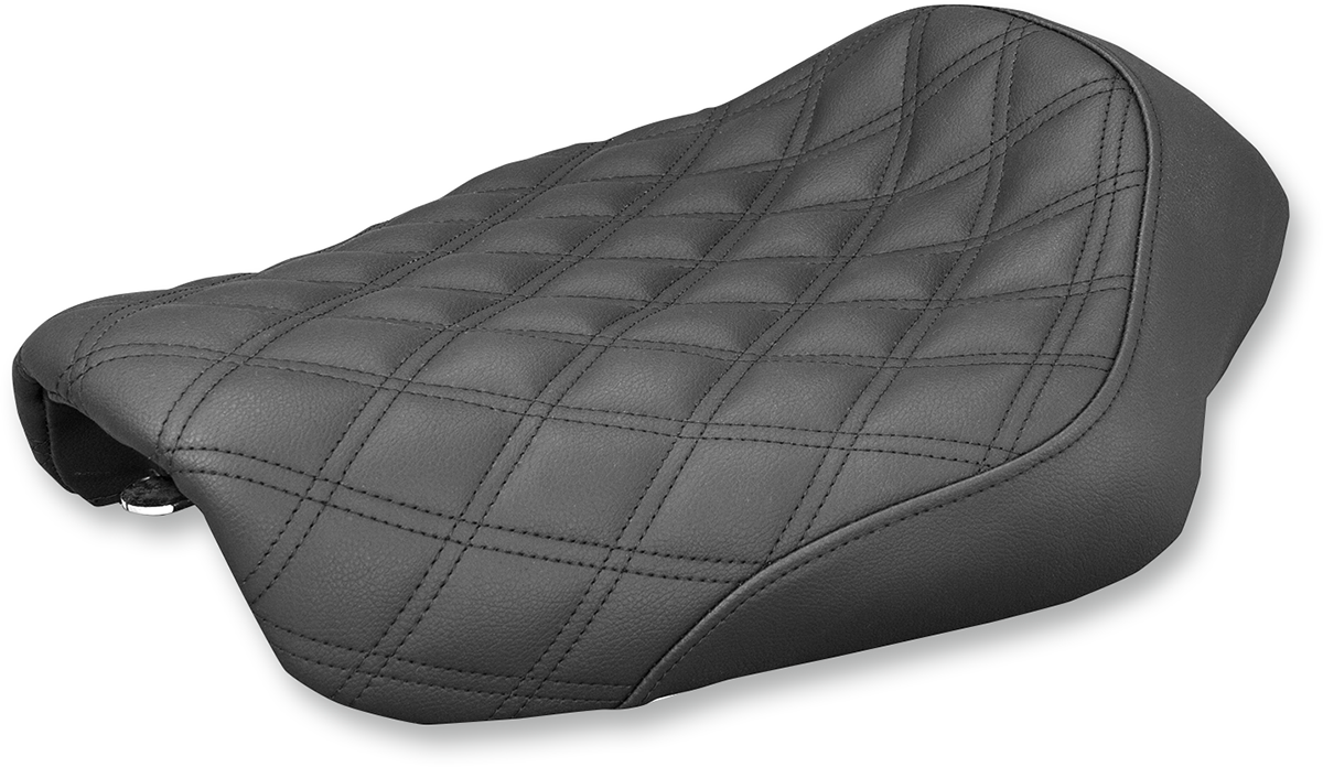 SADDLEMEN Renegade™ Solo Seat - Lattice Stitched - Black - Dyna '04-'05
