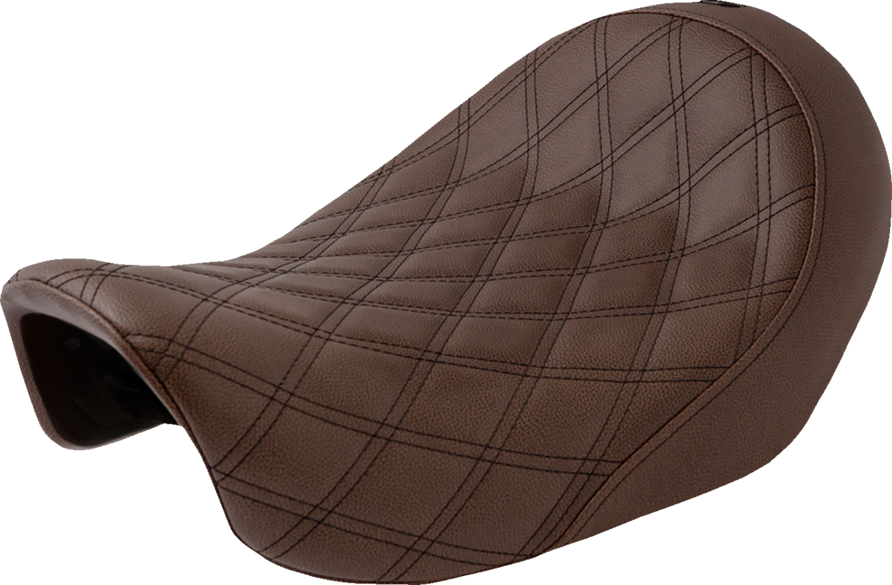 SADDLEMEN Renegade™ Solo Seat - Lattice Stitched - Brown - Dyna '06-'17