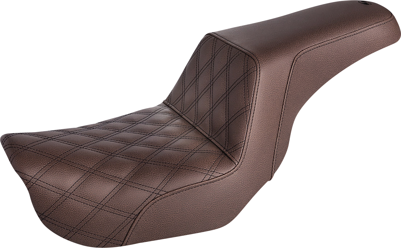 SADDLEMEN Step-Up Seat - Front Lattice Stitch - Brown - FXD